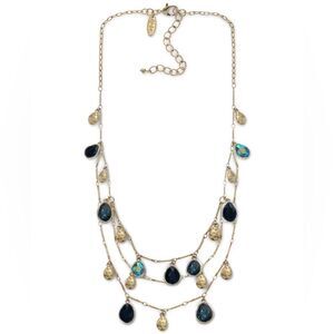 Style & Co silver tone and Blue Layered Necklace